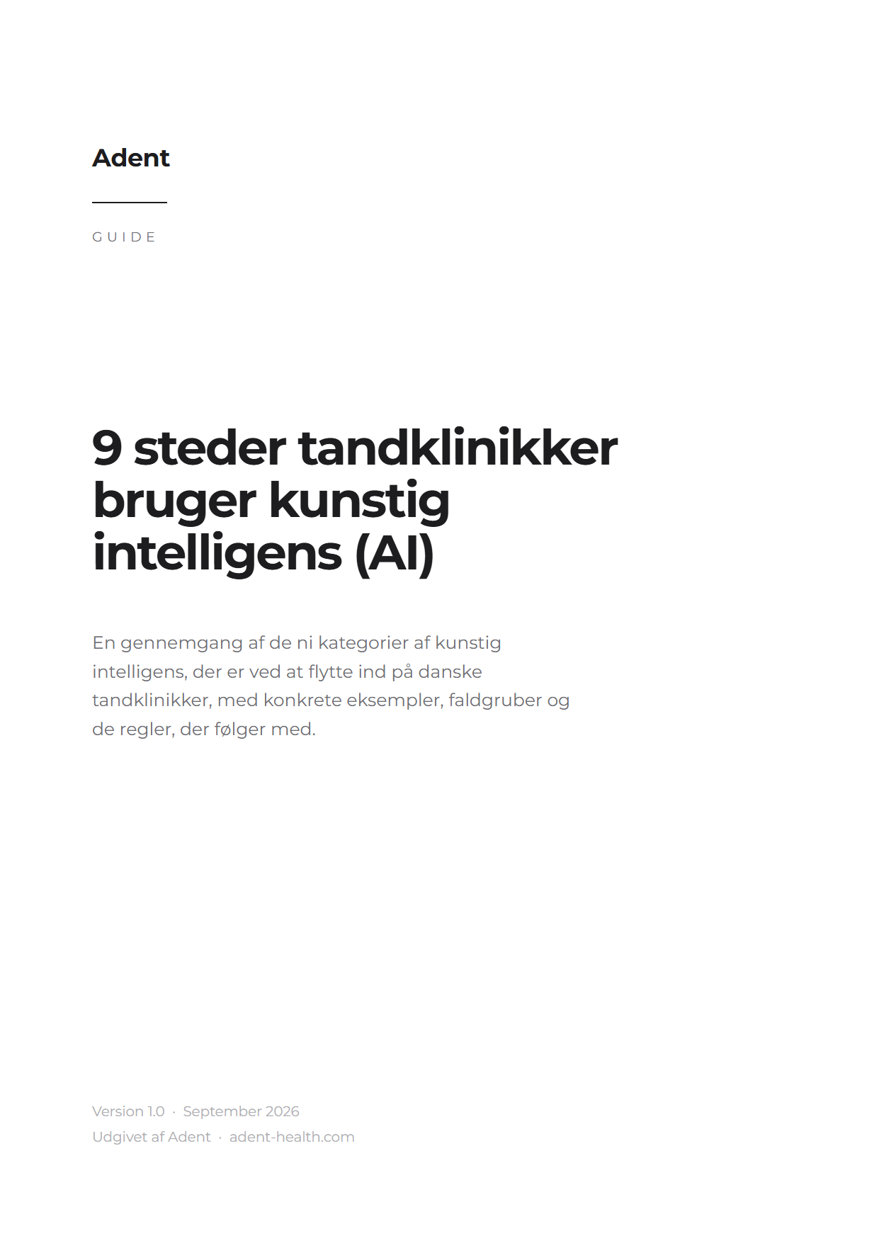 Guide-forside: 9 steder tandklinikker bruger kunstig intelligens (AI)